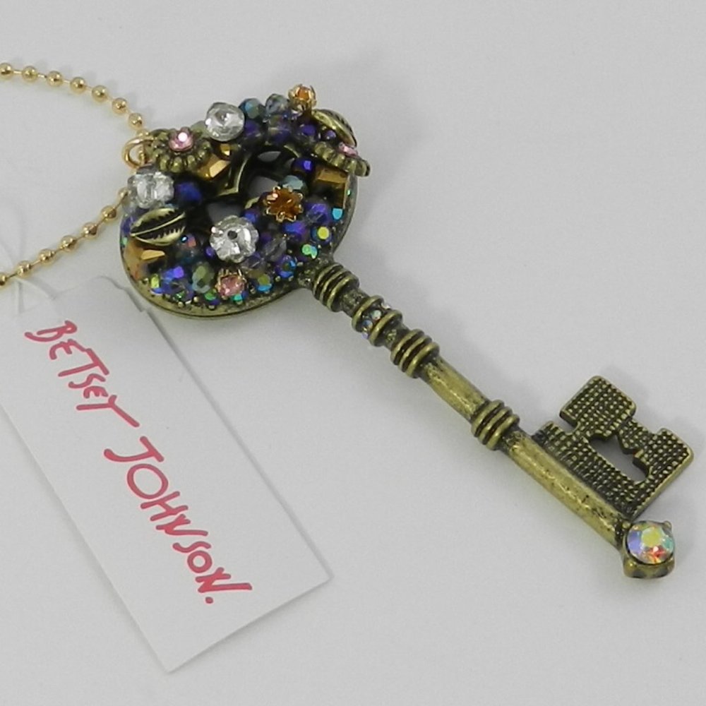 Betsey Johnson  Skeleton Key Long Necklace